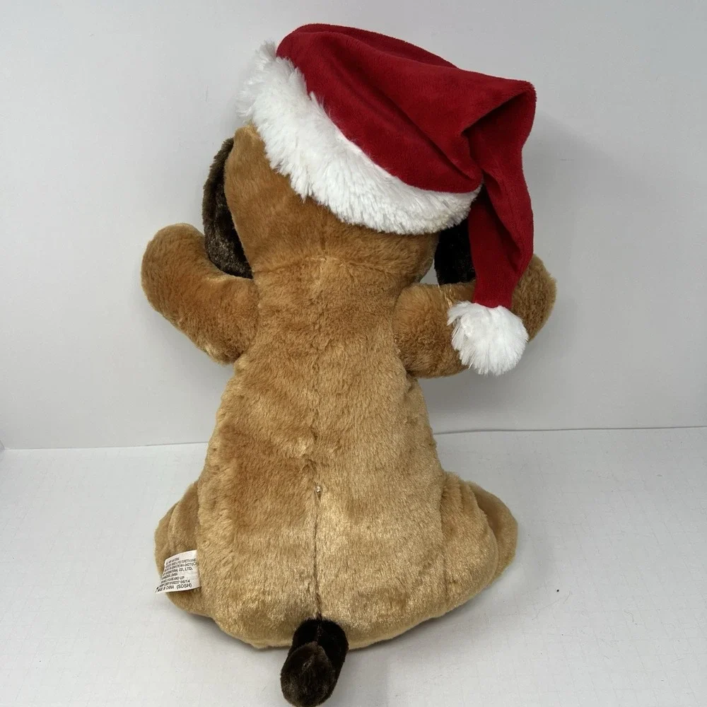 Dan Dee Puppy‎ Dog Plush Santa Paws Hat 17 Inch Brown Christmas Stuffed Animal